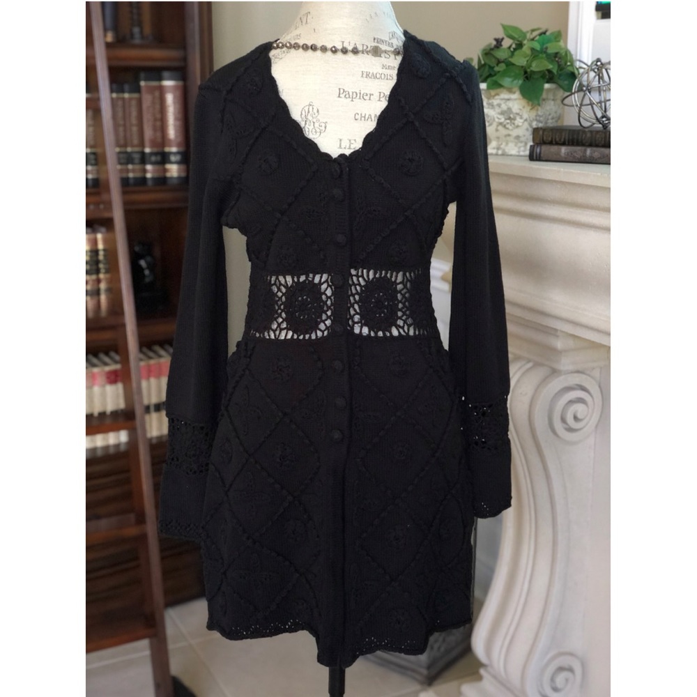 Gorgeous black long buffalo brand sweater coat